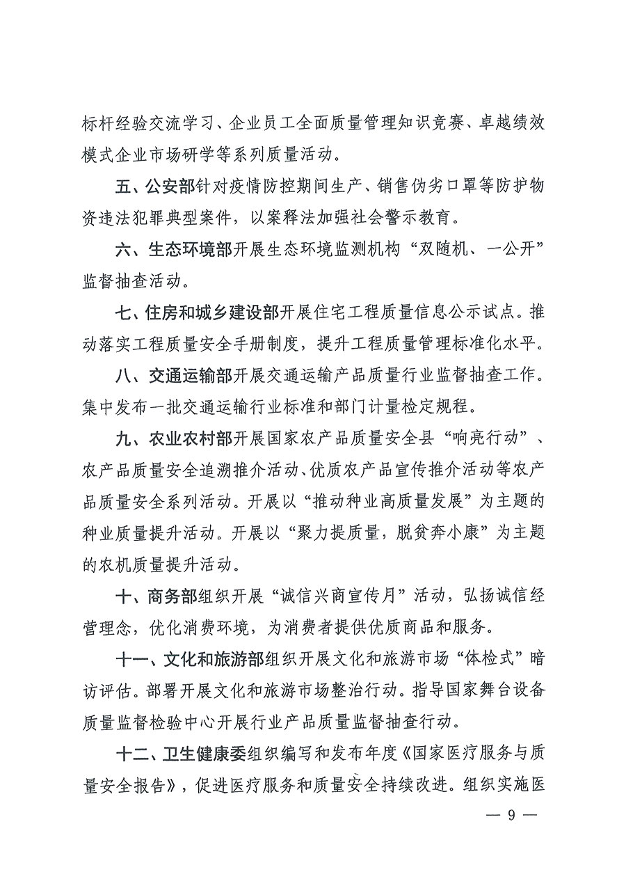 市場監(jiān)管總局等16個(gè)部門關(guān)于開展2020年全國&ldquo;質(zhì)量月&rdquo;活動(dòng)的通知（國市監(jiān)質(zhì)〔2020〕133號(hào)）